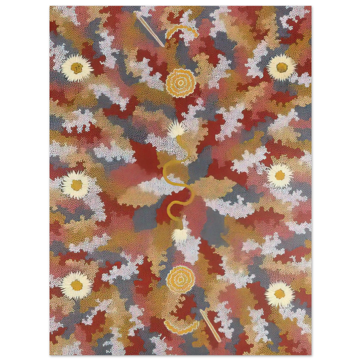 Clifford Possum Tjapaltjarri - Men's Corroborie - 1990  75x100 cm / 30x40inches Fine Art Poster