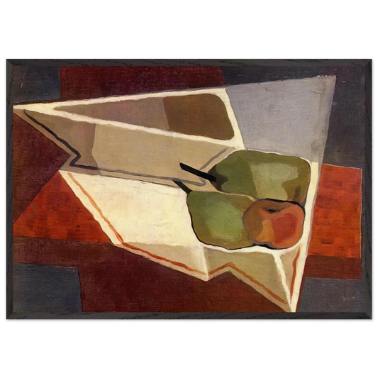 FRUIT WITH BOWL 1926 - Juan Gris 70x100 cm / 28x40 inches Framed Art Print – Black Wooden Frame