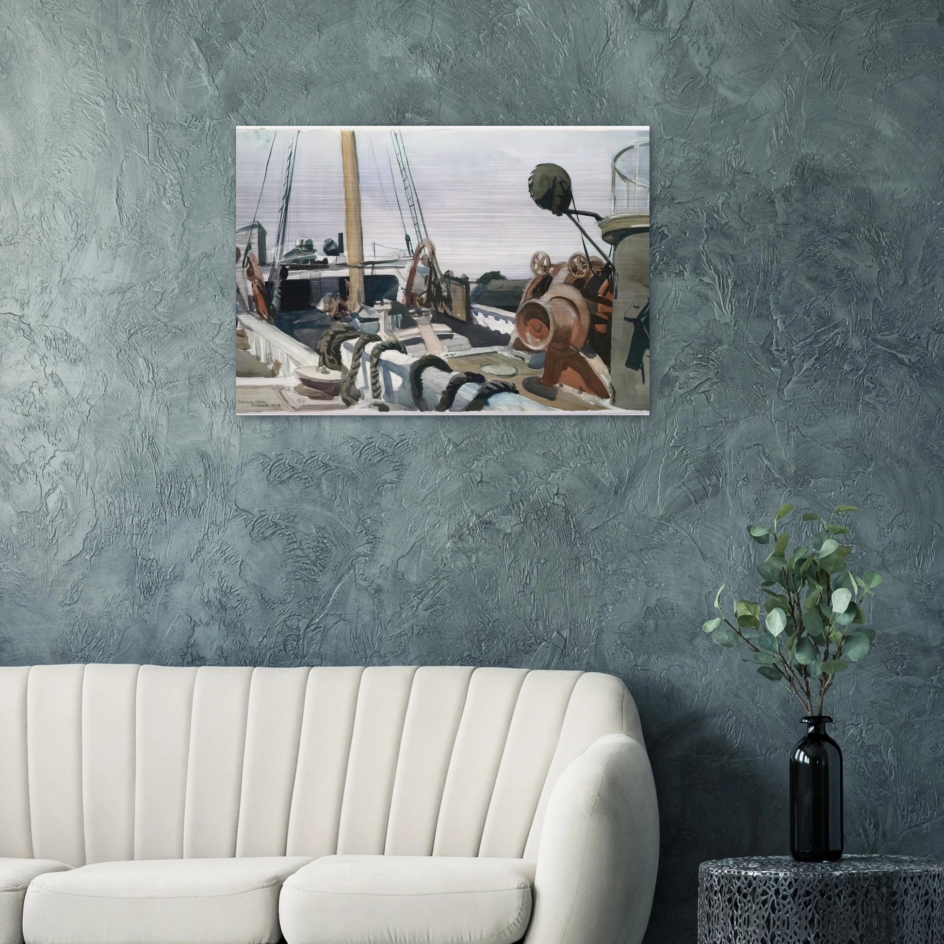 Deck of a Beam Trawler, Gloucester - Edward Hopper Brushed Aluminum Print - 70x100 cm / 28x40 inches | Edward Hopper Aluminum Print | Edward Hopper Prints