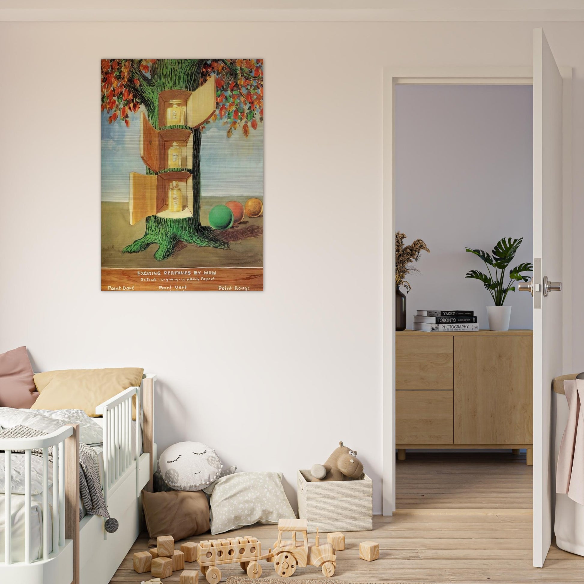 POSTER EXCITING PERFUMES BY MEM 1946 - Rene Magritte Brushed Aluminum Print - 70x100 cm / 28x40 inches | Rene Magritte Aluminum Print | Rene Magritte Prints