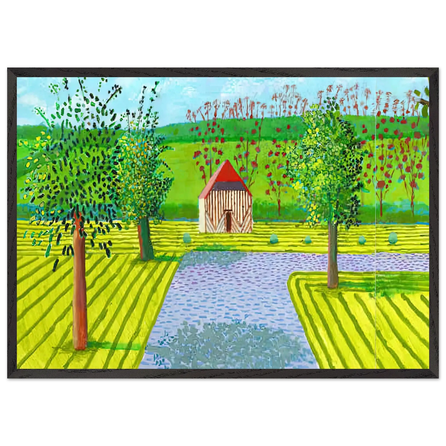 David Hockney - David Hockney Wall art - 15x20 cm / 6x8 Inches - Premium Wooden Framed Poster With Fine Art Paper - Wood frame
