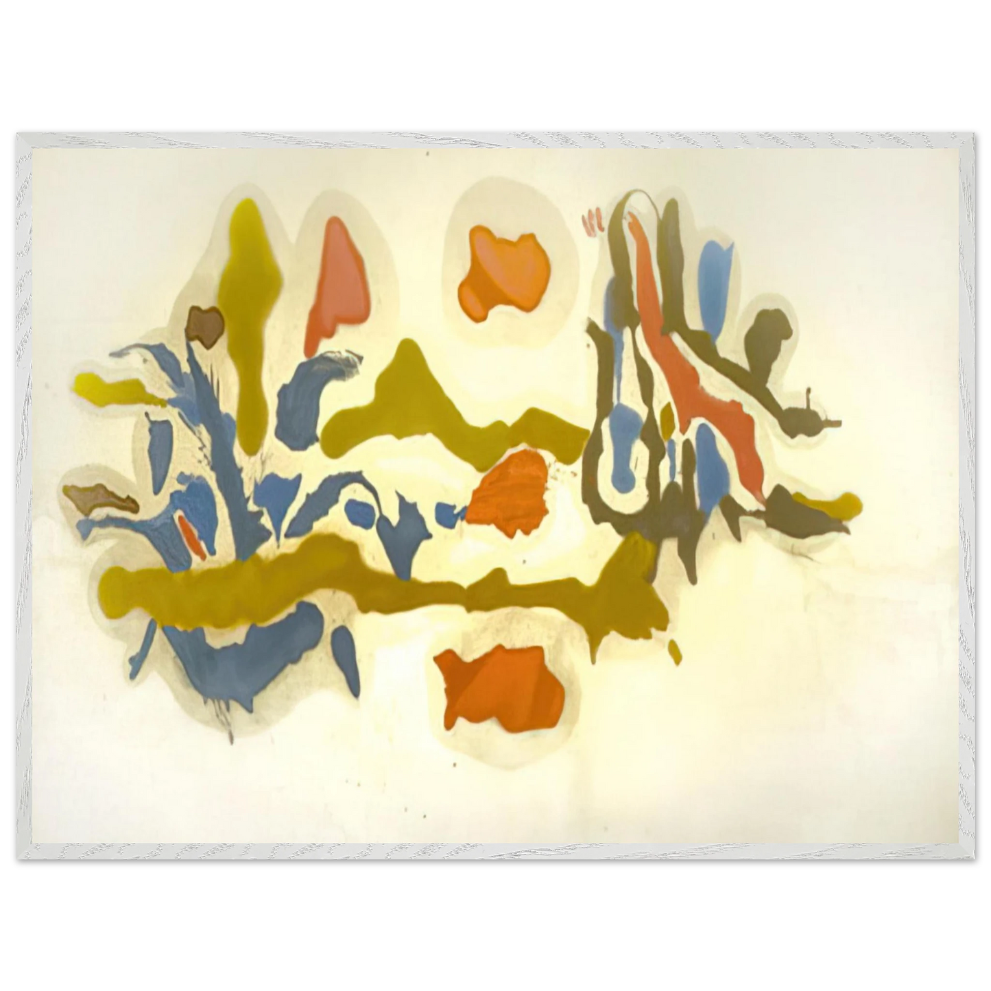 Helen Frankenthaler - Seascape with Dunes - 1962 Wall art - 50x70 cm / 20x28 inches - Premium Wooden Framed Poster With Fine Art Paper-canvas - Black frame
