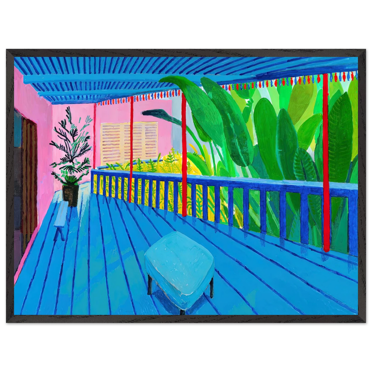 David Hockney - David Hockney Wall art - A2 (42 x 59.4  cm) - Premium Wooden Framed Poster With Fine Art Paper-canvas - White frame