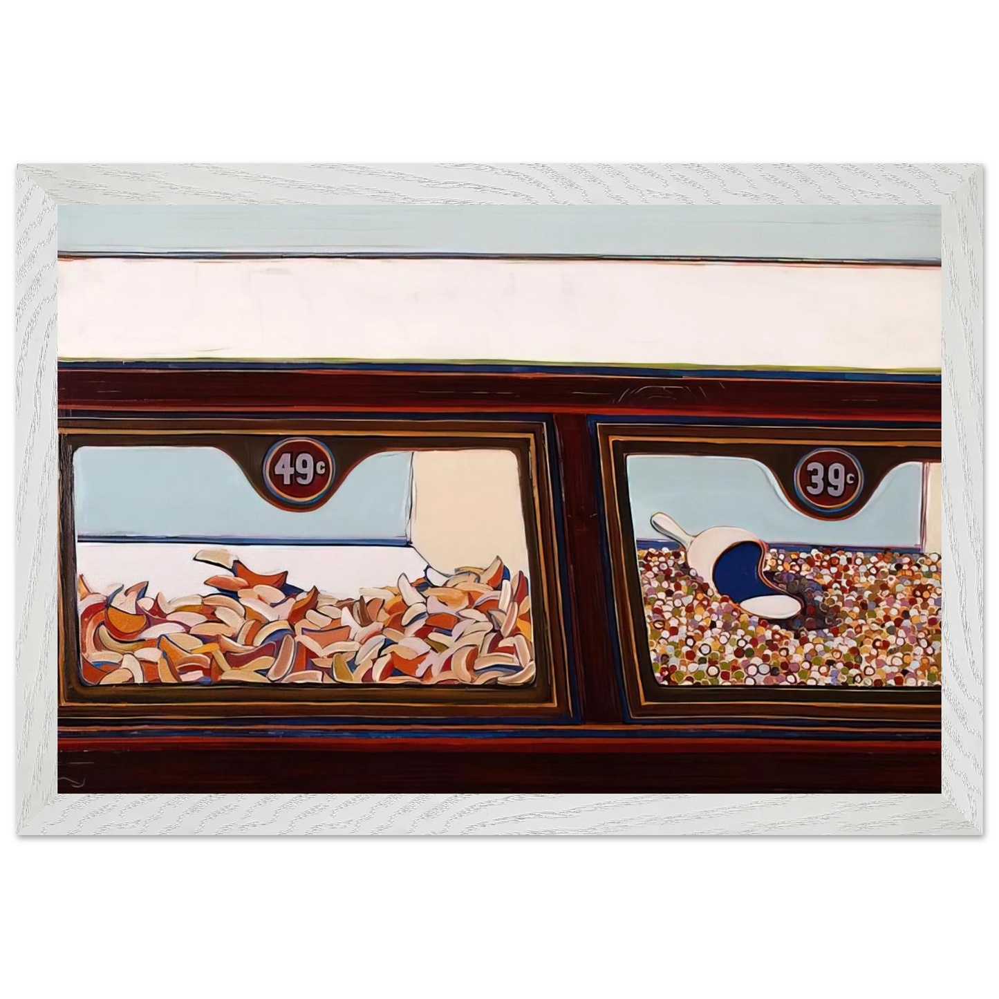 Wayne Thiebaud - Candy Counter - 1963 Wall Art - 30x40 cm / 12x16 inches - Premium Wooden Framed Poster With Fine Art Paper-canvas - Wood frame