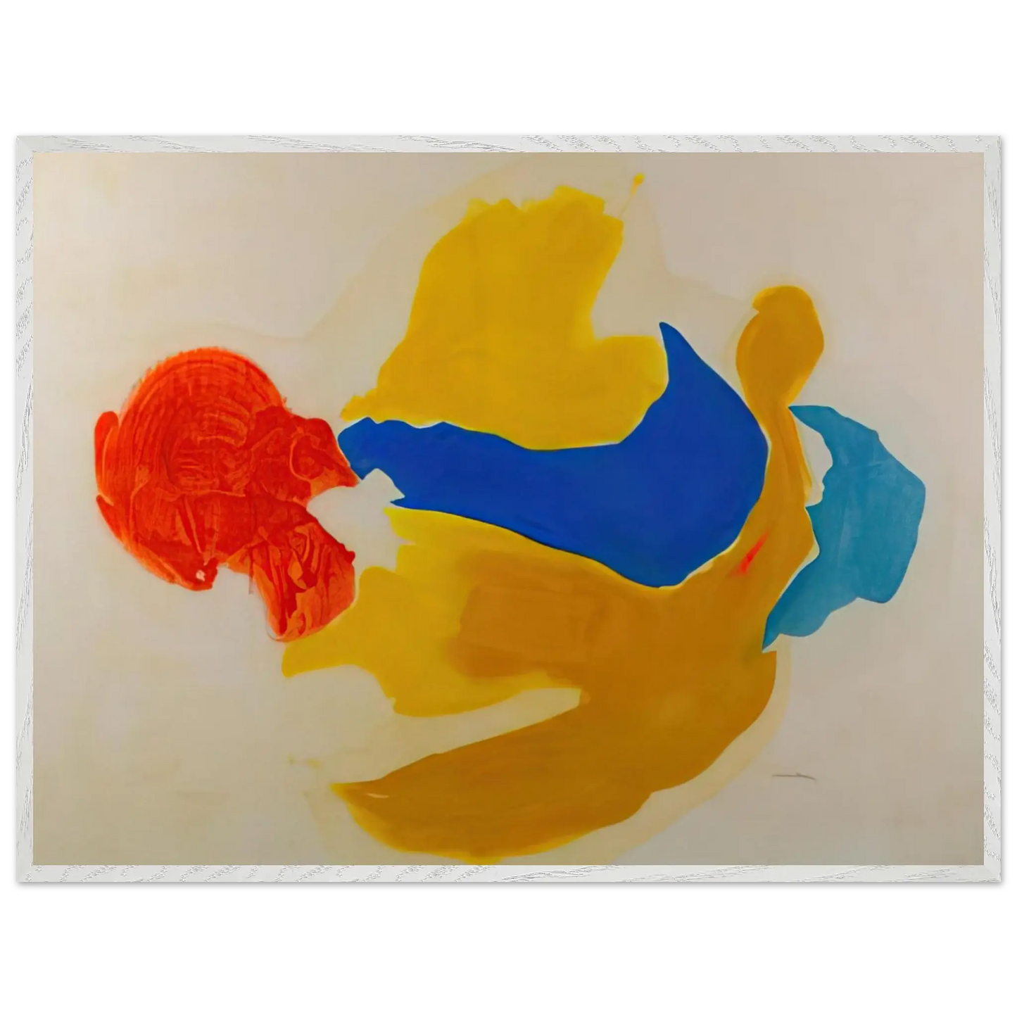 Helen Frankenthaler - Blue Jay - 1963  United States Wall art - 30x45 cm / 12x18 Inches - Premium Wooden Framed Poster With Fine Art Paper - White frame