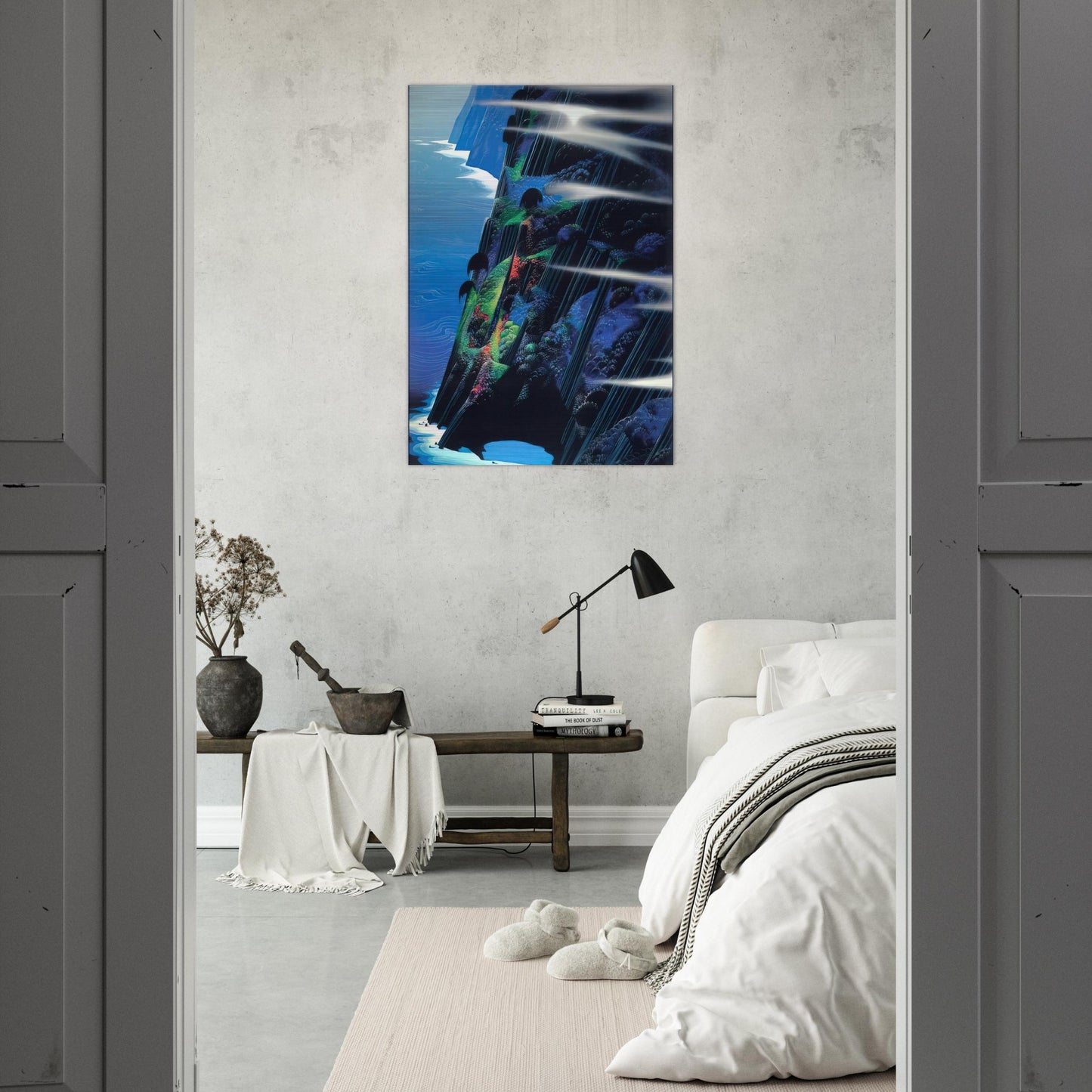 Where Dreams are Born - Eyvind Earle Brushed Aluminum Print - 70x100 cm / 28x40 inches | Eyvind Earle Aluminum Print | Eyvind Earle Prints