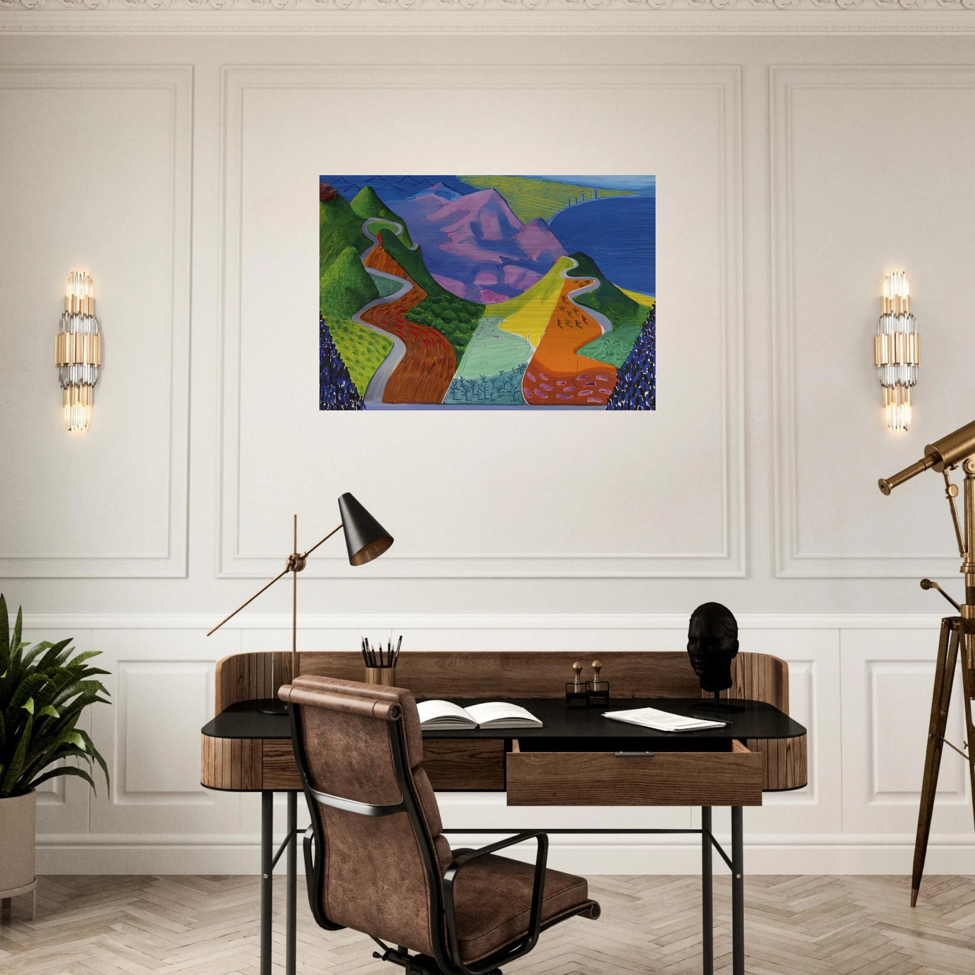 David Hockney - David Hockney Brushed Aluminum Print - 70x100 cm / 28x40 inches | David Hockney Aluminum Print | David Hockney Prints