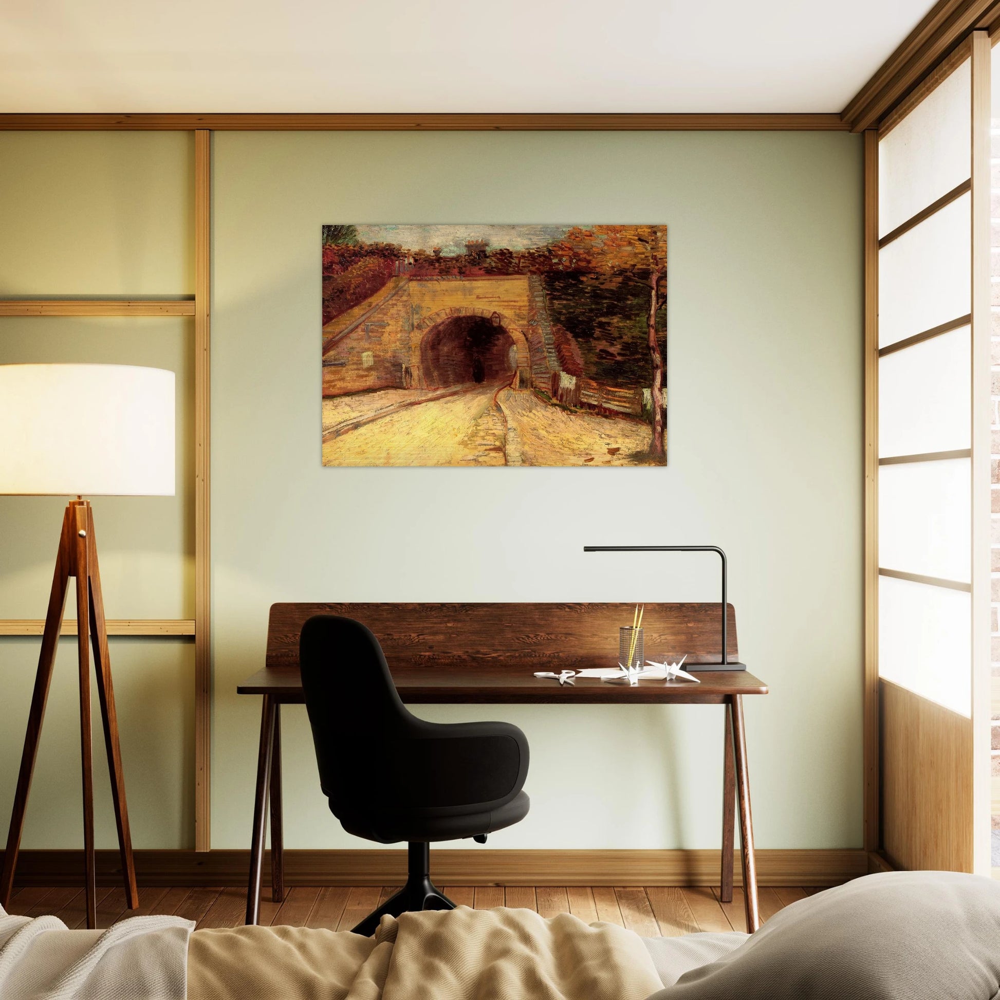 Roadway with Underpass The Viaduct - Vincent van Gogh Brushed Aluminum Print - 70x100 cm / 28x40 inches | Vincent van Gogh Aluminum Print | Vincent van Gogh Prints