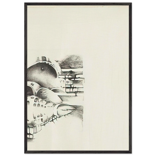 THIRTEENTH STONE 1970 - Lee Bontecou 70x100 cm / 28x40 inches Framed Art Print – Black Wooden Frame