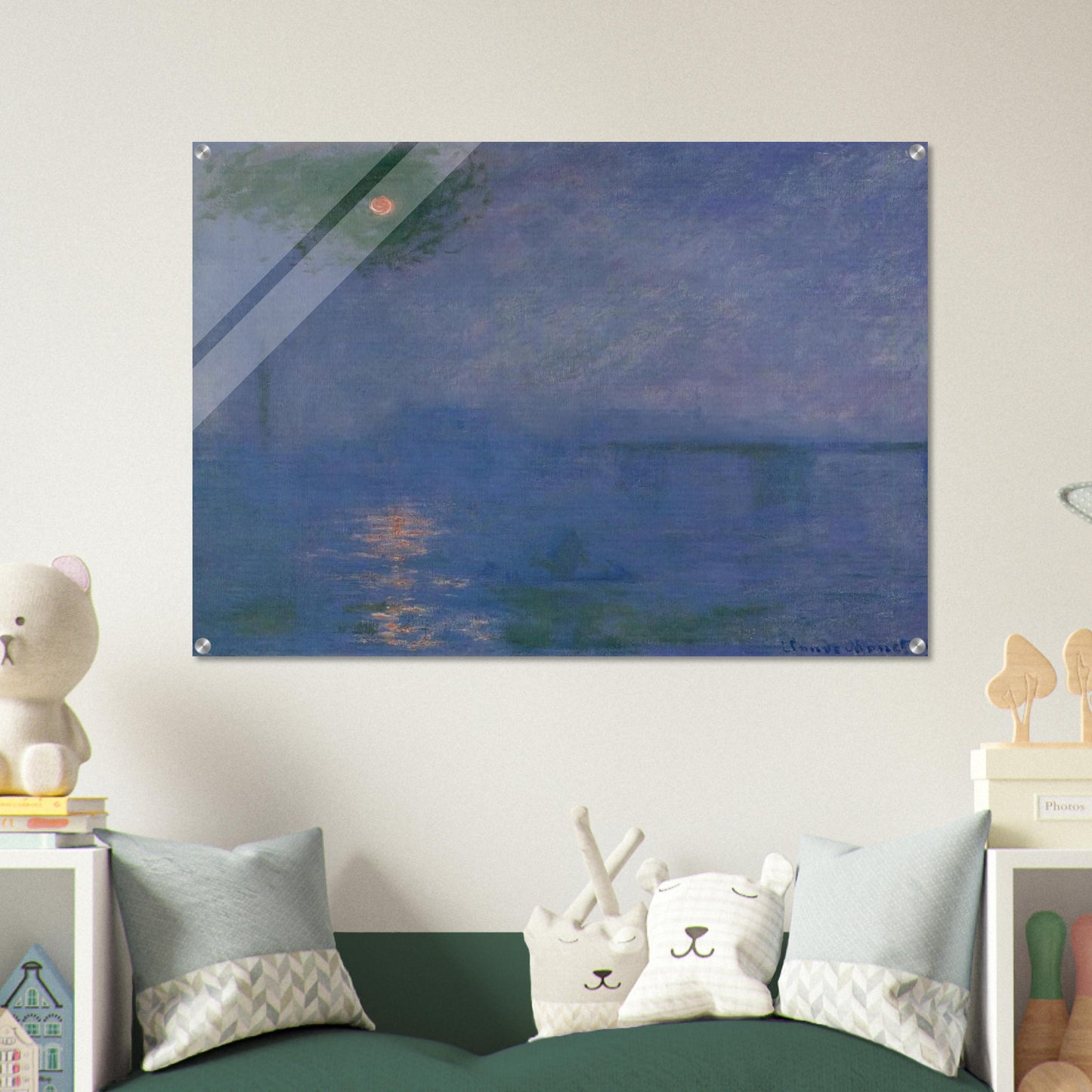 Charing Cross Bridge, Fog on the Themes - claude monet Acrylic Print - 70x100 cm / 28x40″ inches | claude monet Wall Art | claude monet Prints