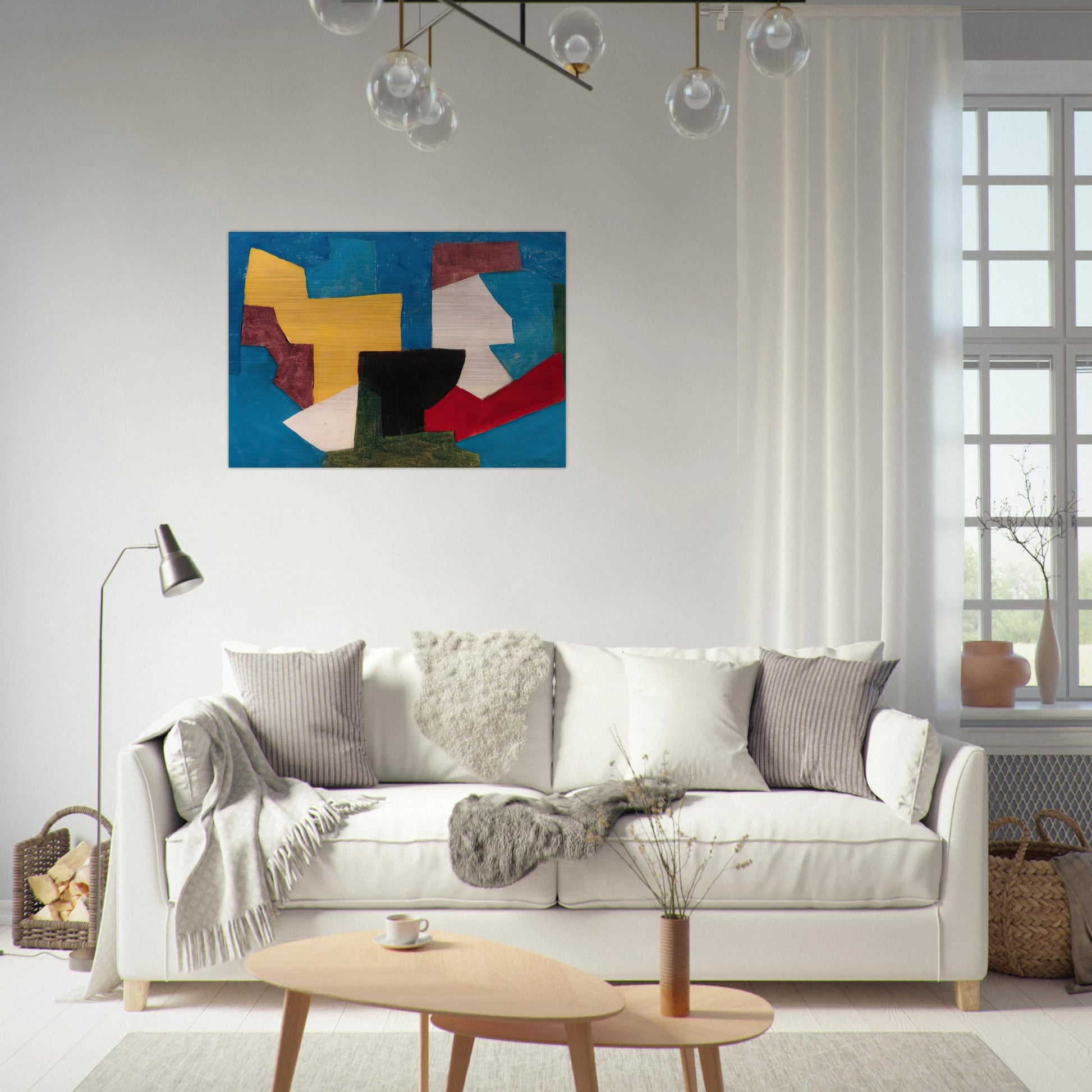 Composition multicolore à dominante bleue - 1969 - Serge Poliakoff Brushed Aluminum Print - 70x100 cm / 28x40 inches | Serge Poliakoff Aluminum Print | Serge Poliakoff Prints