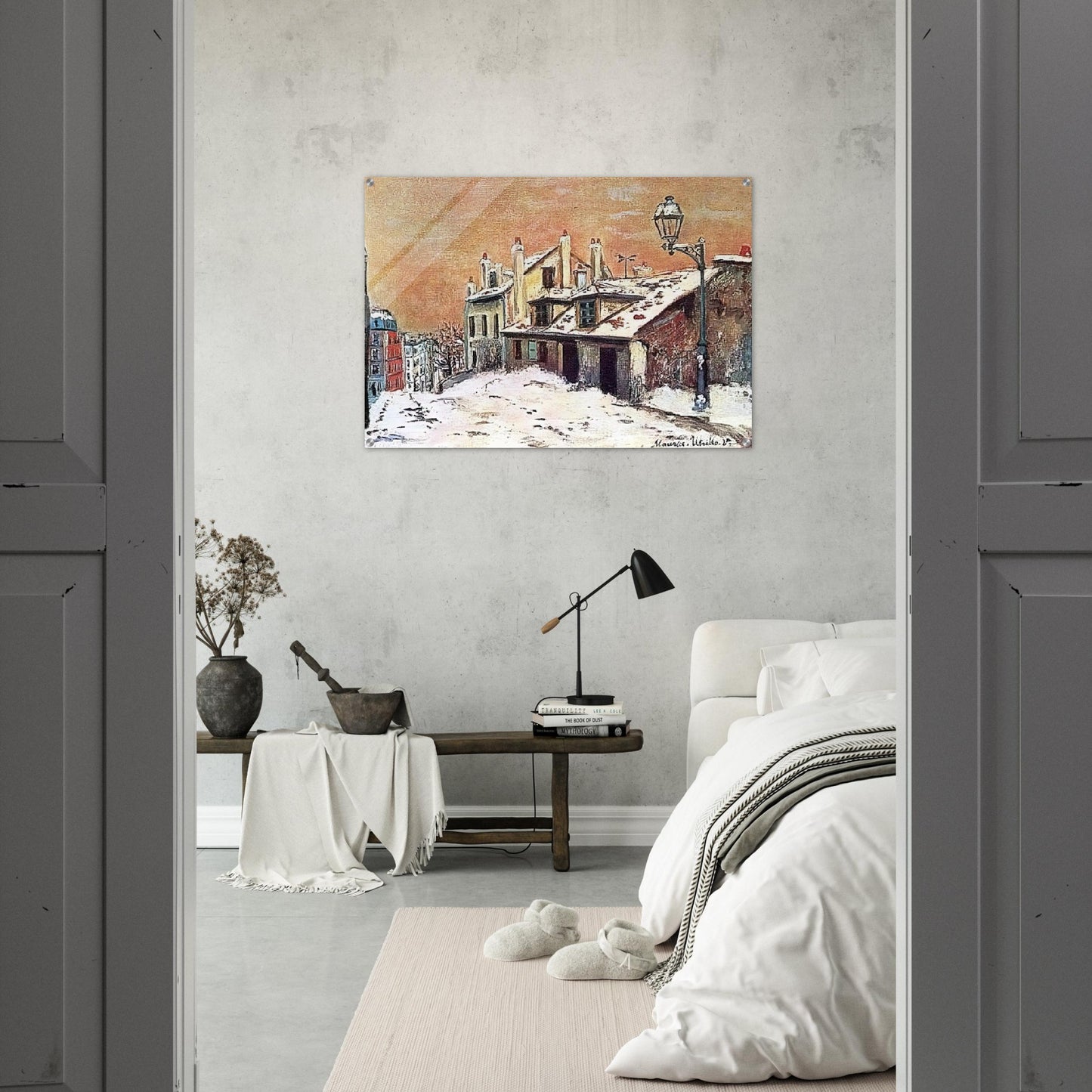 WINTER SCENE - Maurice Utrillo Acrylic Print - 70x100 cm / 28x40″ inches