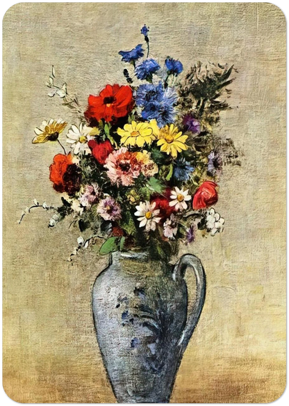 FLOWERS IN A VASE WITH ONE HANDLE By Odilon Redon Pack of 10 Post Cards | Odilon Redon Post Cards | A6 (10.5 x 14.8 cm) - 4.1 x 5.8 inches