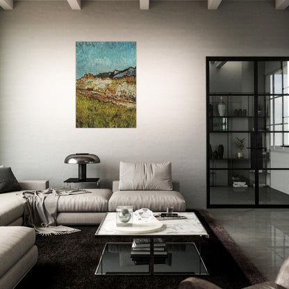 At the Foot of the Mountains - Vincent van Gogh Brushed Aluminum Print - 70x100 cm / 28x40 inches | Vincent van Gogh Aluminum Print | Vincent van Gogh Prints