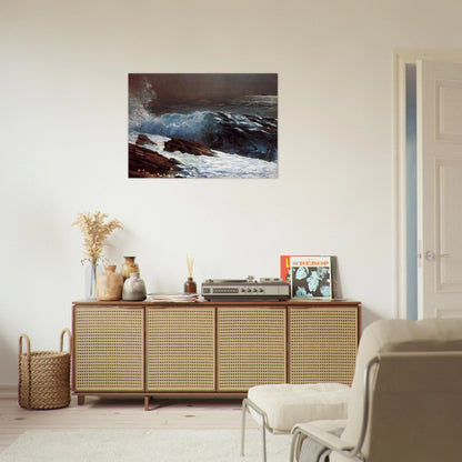 SUNLIGHT ON THE COAST - Winslow Homer Brushed Aluminum Print - 70x100 cm / 28x40 inches | Winslow Homer Aluminum Print | Winslow Homer Prints