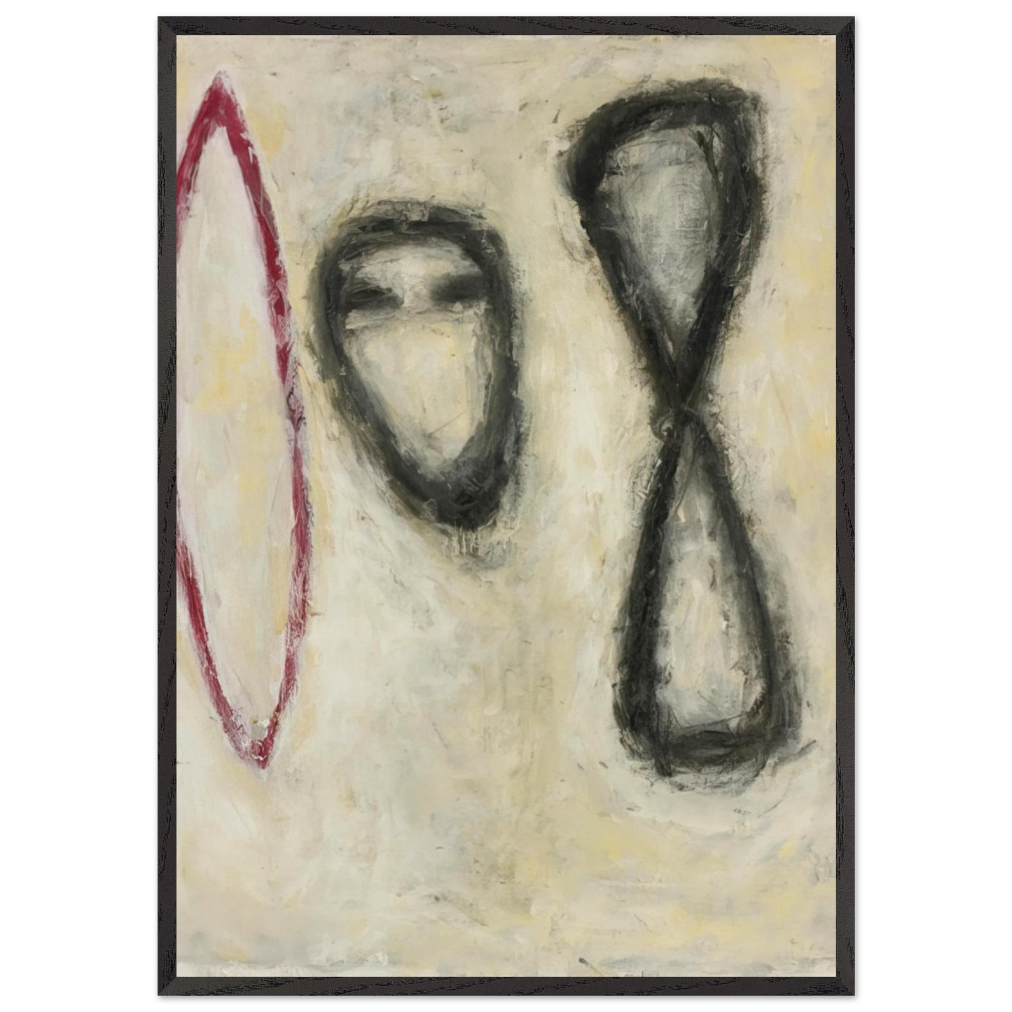 TRIPLE FORM 1982 - Susan Rothenberg 70x100 cm / 28x40 inches Framed Art Print – Black Wooden Frame