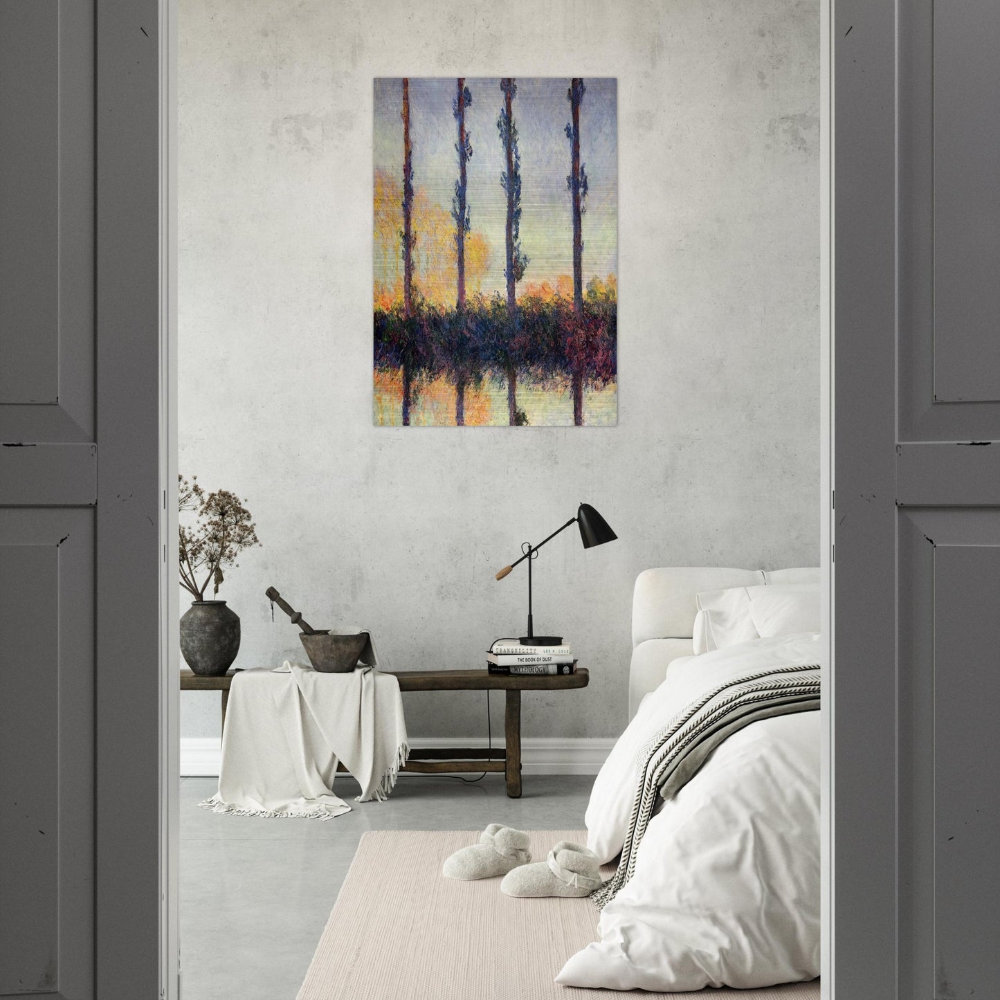 Poplars Four Trees - claude monet Brushed Aluminum Print - 70x100 cm / 28x40 inches | claude monet Aluminum Print | claude monet Prints