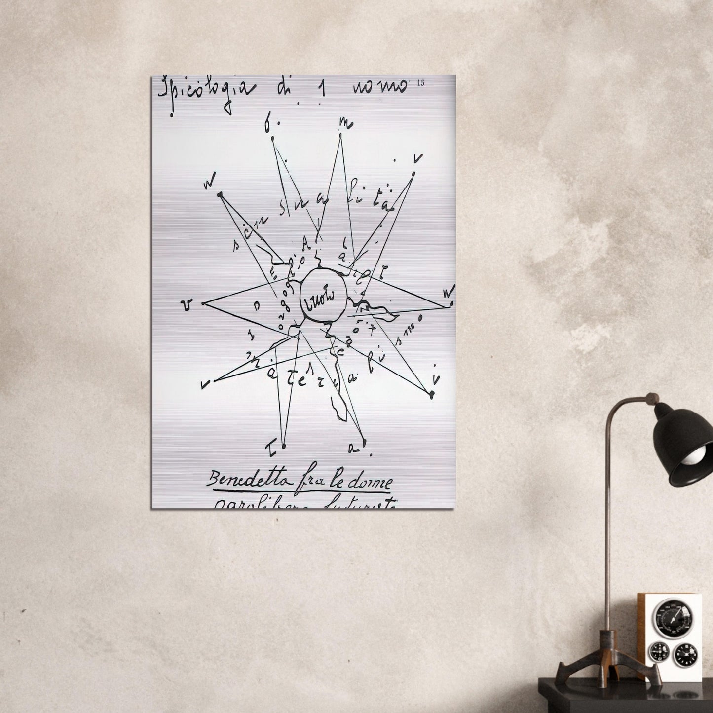 Spicologia di 1 Uomo - 1919 Italy - Benedetta Cappa Brushed Aluminum Print - 70x100 cm / 28x40 inches | Benedetta Cappa Aluminum Print | Benedetta Cappa Prints