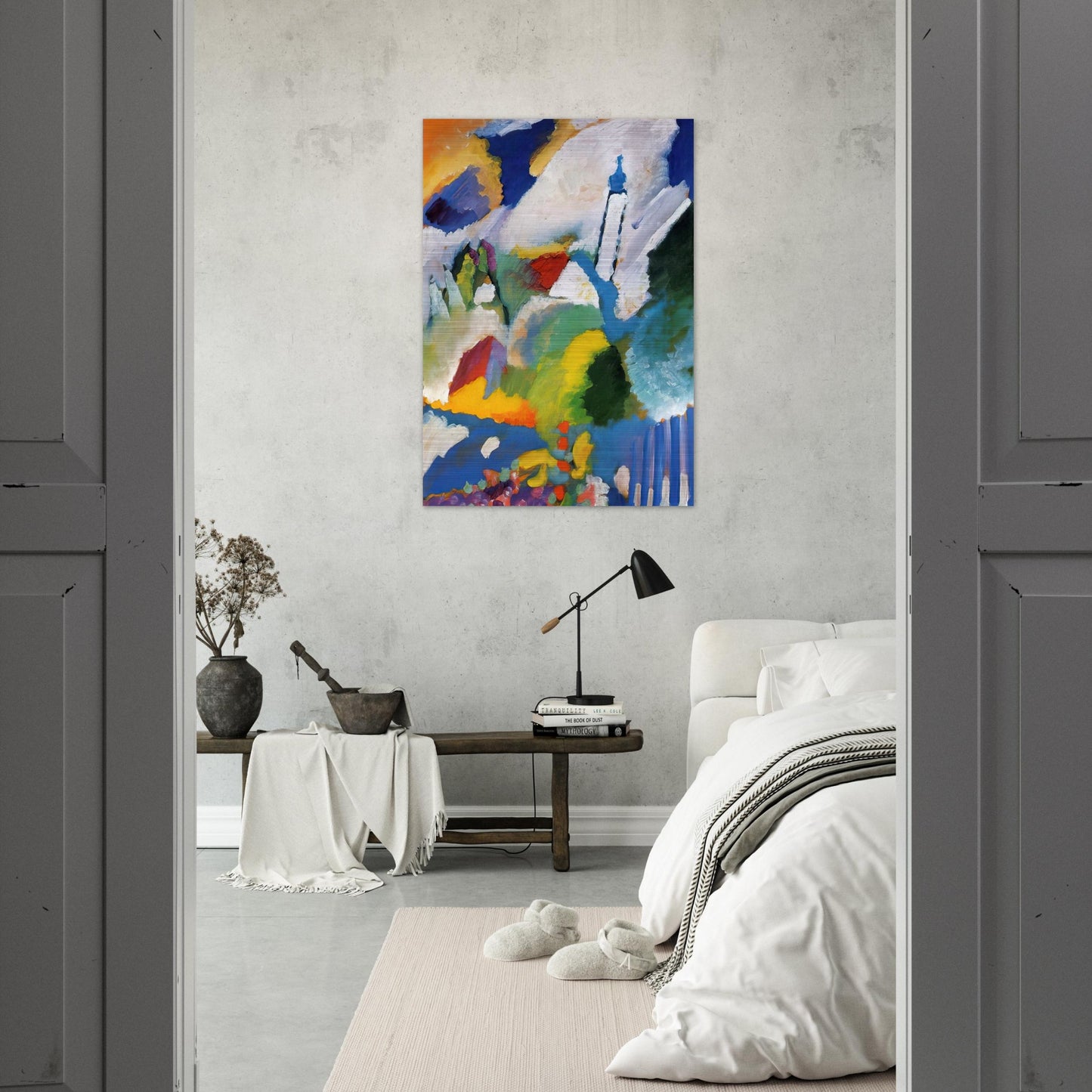 MURNAU WITH A CHURCH 1910 - Wassily Kandinsky Brushed Aluminum Print - 70x100 cm / 28x40 inches | Wassily Kandinsky Aluminum Print | Wassily Kandinsky Prints