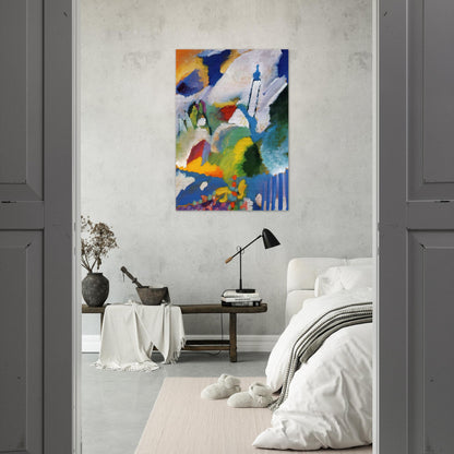 MURNAU WITH A CHURCH 1910 - Wassily Kandinsky Brushed Aluminum Print - 70x100 cm / 28x40 inches | Wassily Kandinsky Aluminum Print | Wassily Kandinsky Prints