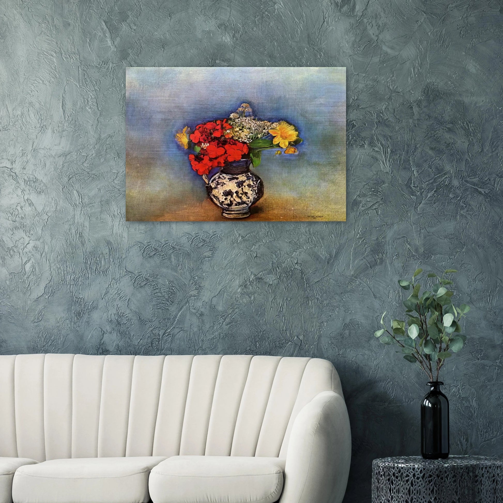 GERANIUMS 1910 - Odilon Redon Brushed Aluminum Print - 70x100 cm / 28x40 inches | Odilon Redon Aluminum Print | Odilon Redon Prints
