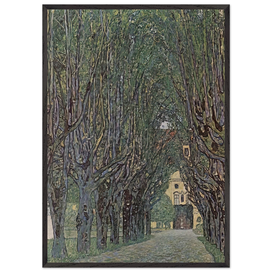 AVENUE OF SCHLOSS KAMMER PARK - Gustav Klimt 70x100 cm / 28x40 inches Framed Art Print – Black Wooden Frame