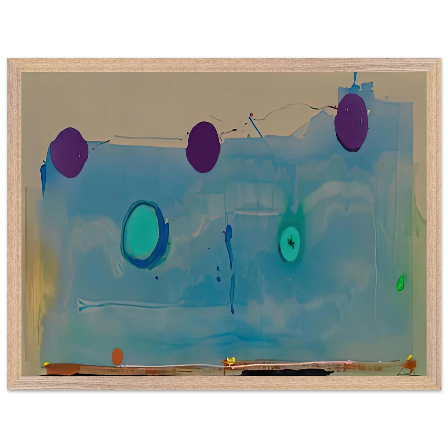 Helen Frankenthaler - Water Shadows, 1988- Wall Art - 60x80 cm / 24x32 inches - Premium Wooden Framed Poster With Fine Art Paper-canvas - White frame