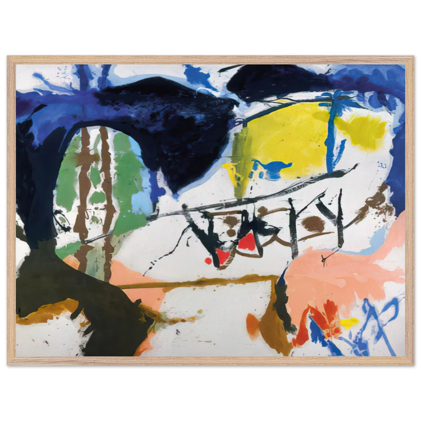 Helen Frankenthaler - Acres - 1959 Wall art - 27x35 cm / 11x14 inches - Premium Wooden Framed Poster With Fine Art Paper-canvas - Wood frame