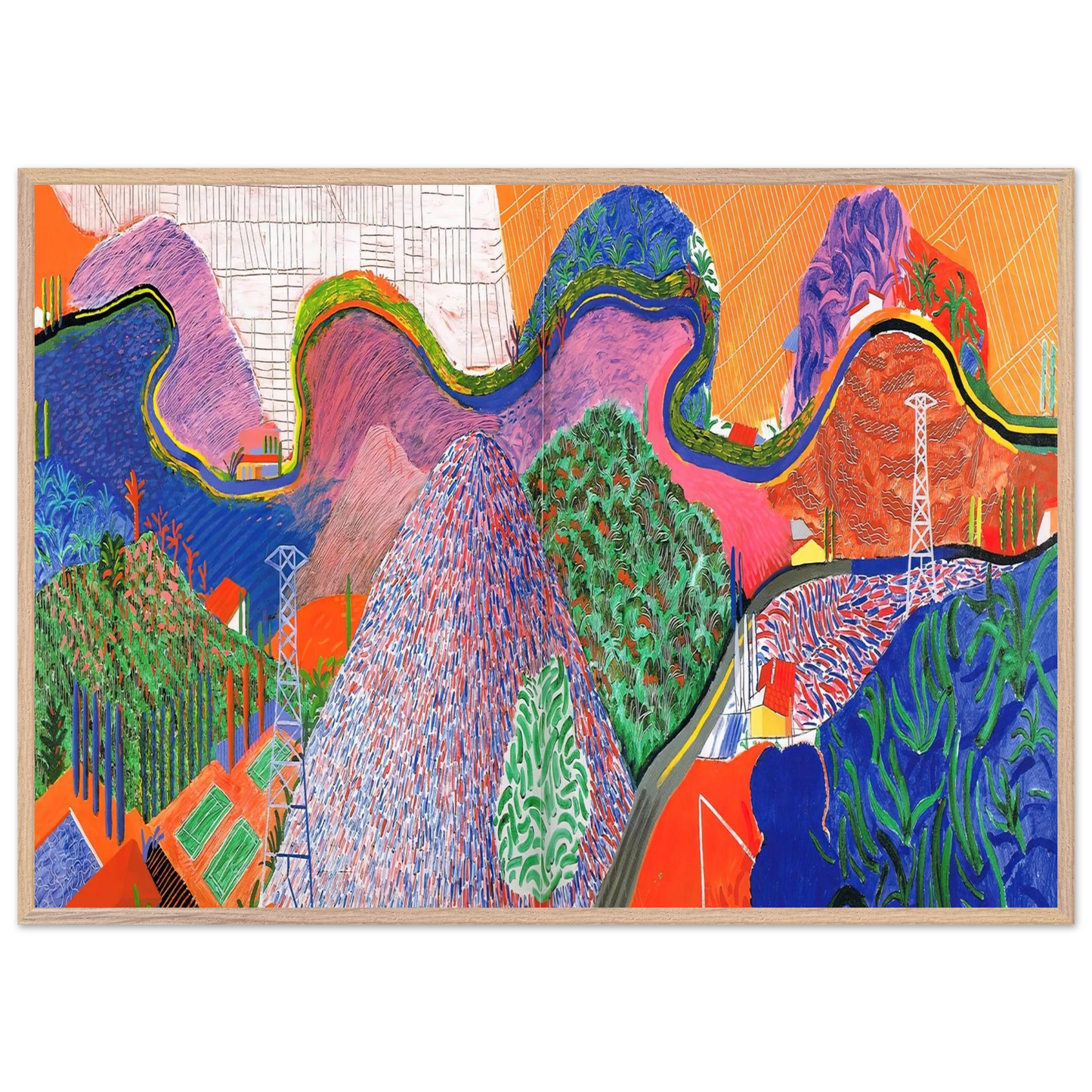 David Hockney - David Hockney Wall art - 30x45 cm / 12x18 inches - Premium Wooden Framed Poster With Fine Art Paper-canvas - White frame