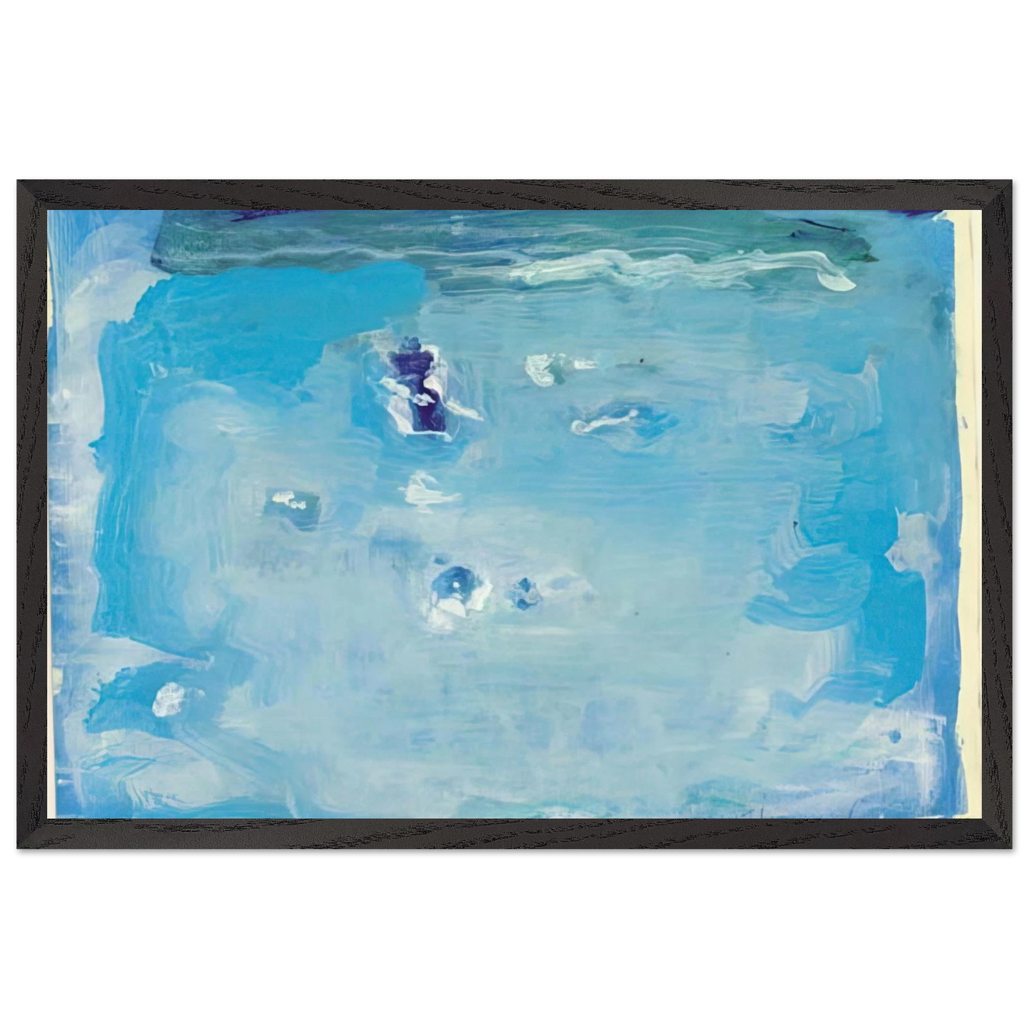 Helen Frankenthaler - Untitled - Color Field Painting, Lyrical Abstraction Wall art - A3 (29.7 x 42  cm) - Premium Wooden Framed Poster With Fine Art Paper-canvas - Black frame