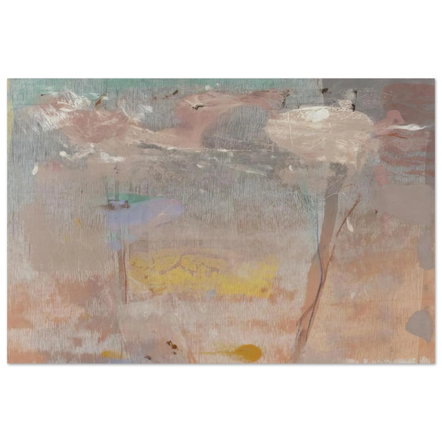 Helen Frankenthaler - Monotype I - 1981 Wall art - 13x18 cm / 5x7 inches - Premium Wooden Framed Poster With Fine Art Paper-canvas - Black frame
