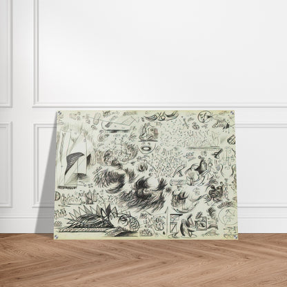 SHEET OF STUDIES 1941 - Jackson Pollock Acrylic Print - 70x100 cm / 28x40″ inches