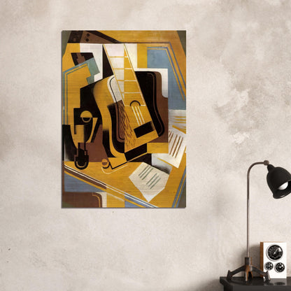 PHOTOGRAPH OF THE GUITAR 1918 - Juan Gris Brushed Aluminum Print - 70x100 cm / 28x40 inches | Juan Gris Aluminum Print | Juan Gris Prints