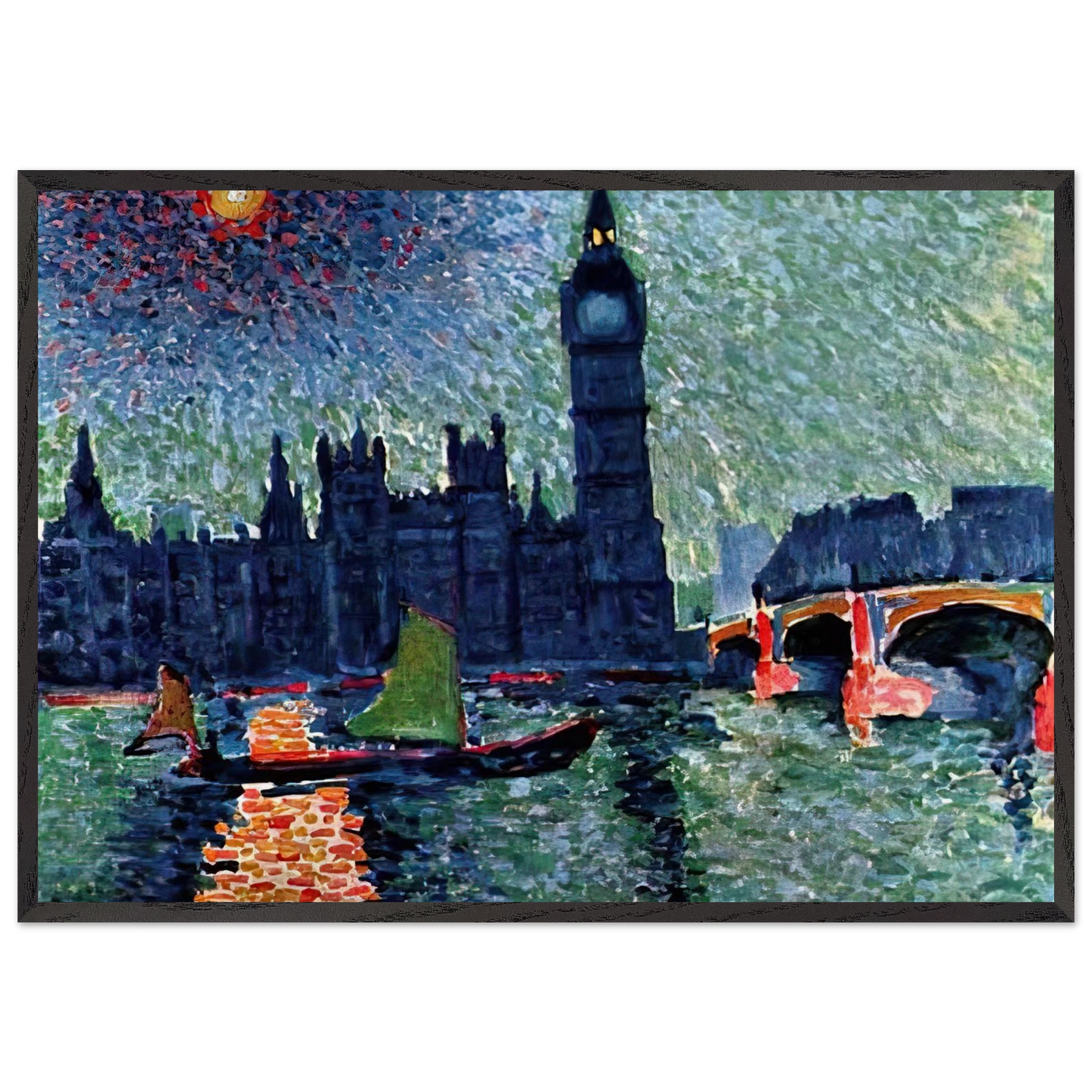 THE PALACE OF WESTMINSTER 1907 - Andre Derain 70x100 cm / 28x40 inches Framed Art Print – Black Wooden Frame