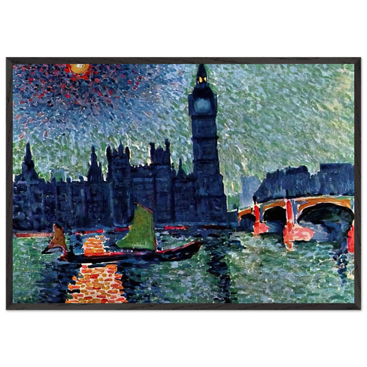 THE PALACE OF WESTMINSTER 1907 - Andre Derain 70x100 cm / 28x40 inches Framed Art Print – Black Wooden Frame