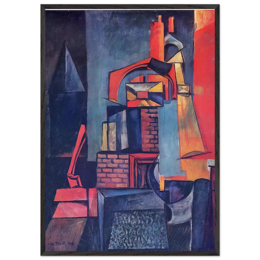 Towers - Max Ernst 70x100 cm / 28x40 inches Framed Art Print – Black Wooden Frame
