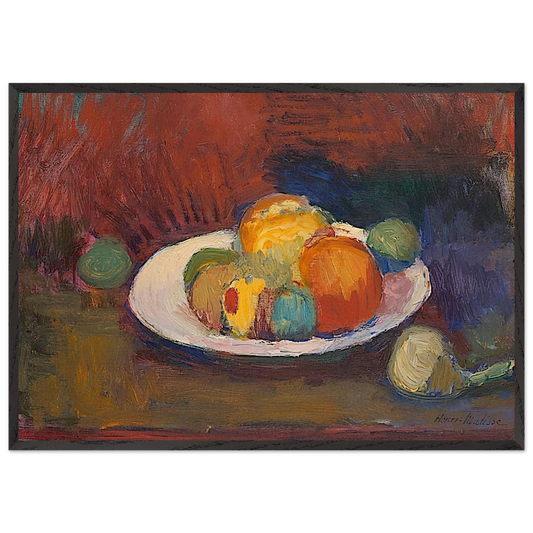 ASSIETTE DE FRUITS FRUIT DISH 1902 - Henri Matisse 70x100 cm / 28x40 inches Framed Art Print – Black Wooden Frame