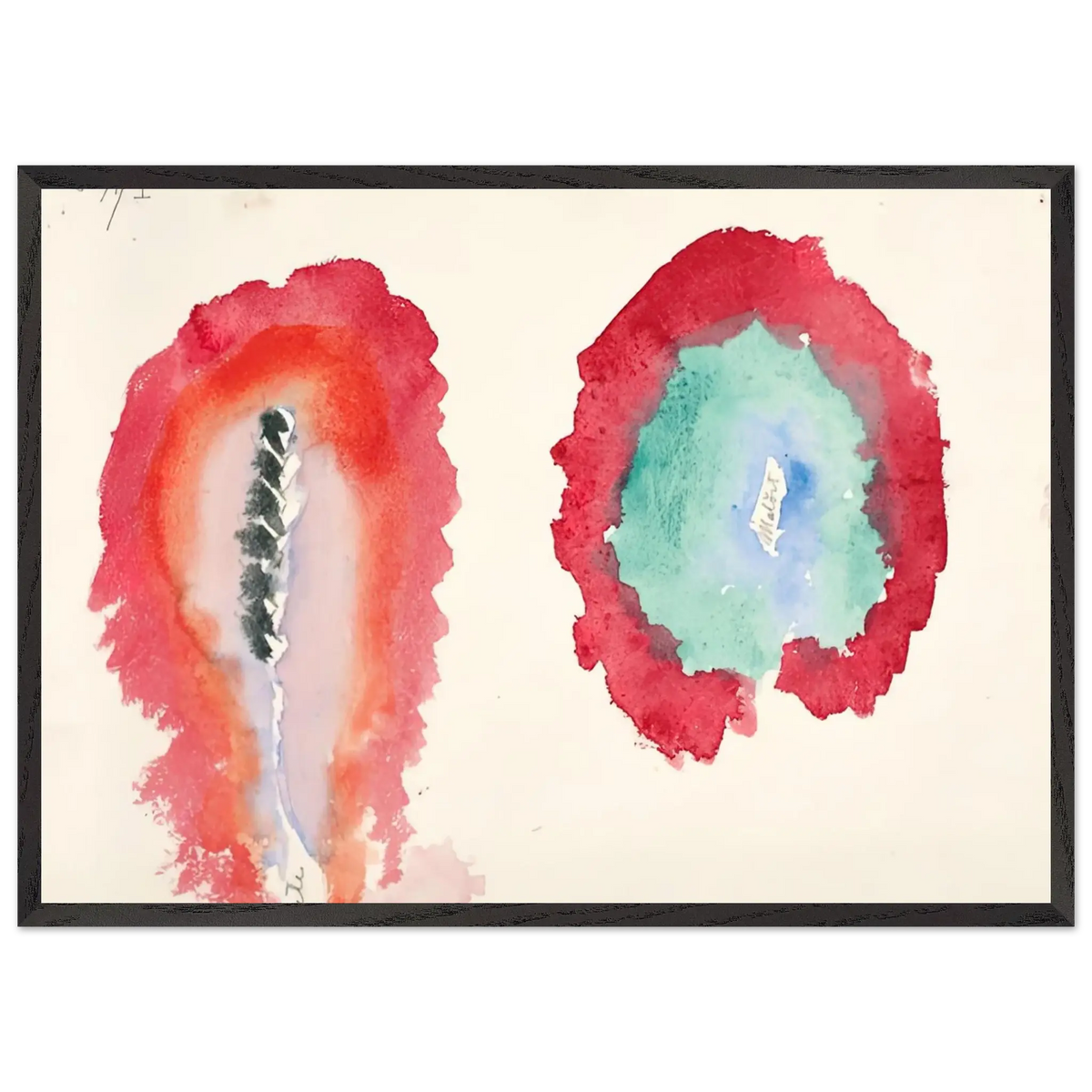 Hilma af Klint - WHEAT AND WORMWOOD 1922 Wall art - 70x100 cm / 28x40 Inches - Premium Wooden Framed Poster With Fine Art Paper - White frame