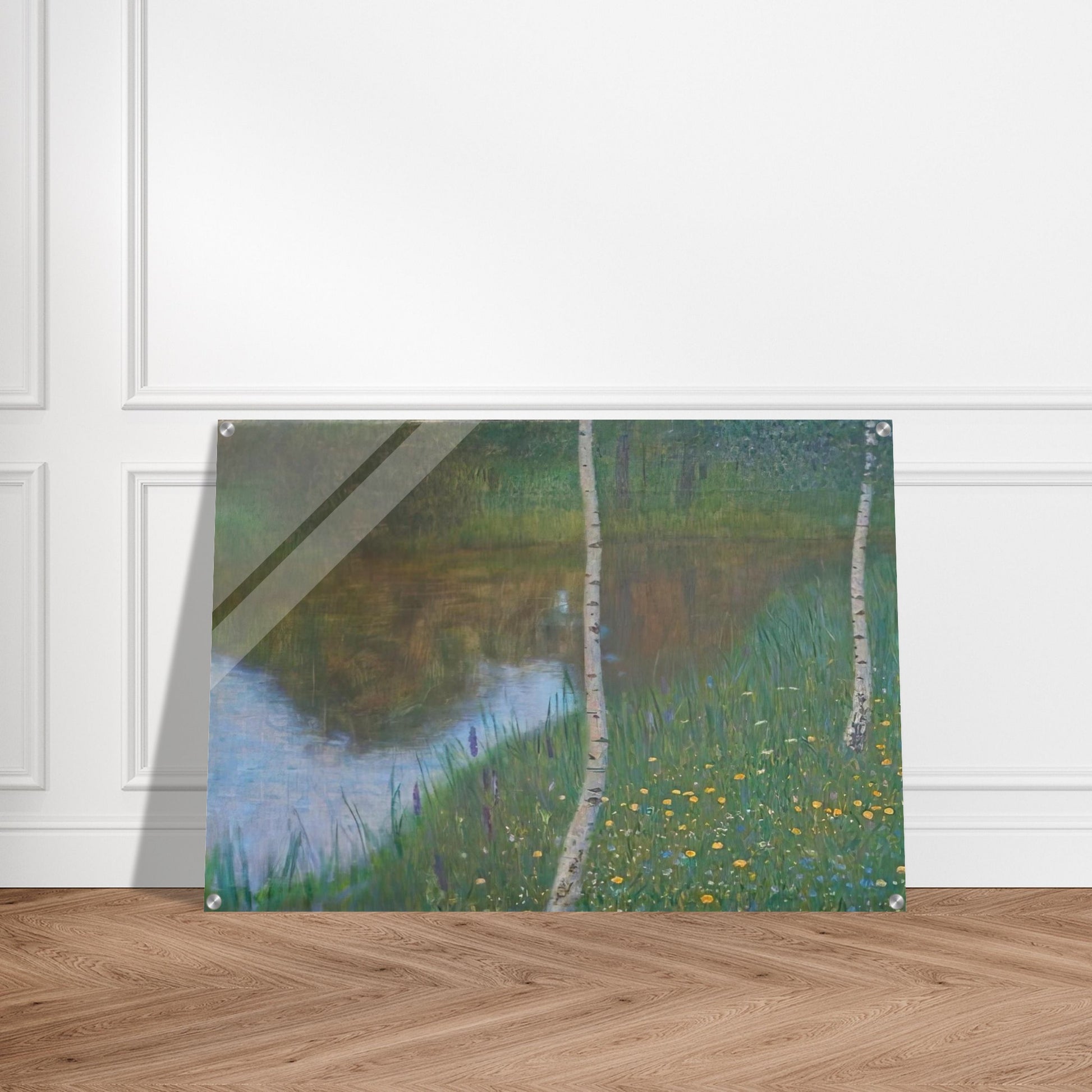 LAKESIDE WITH BIRCH TREES 1901 - Gustav Klimt Acrylic Print - 70x100 cm / 28x40″ inches