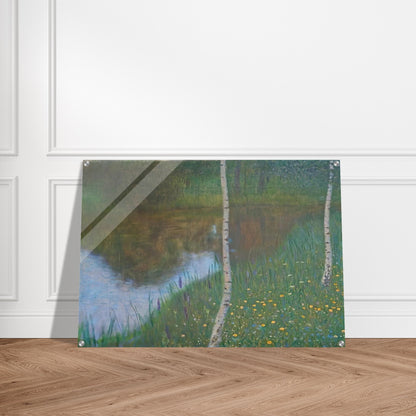 LAKESIDE WITH BIRCH TREES 1901 - Gustav Klimt Acrylic Print - 70x100 cm / 28x40″ inches