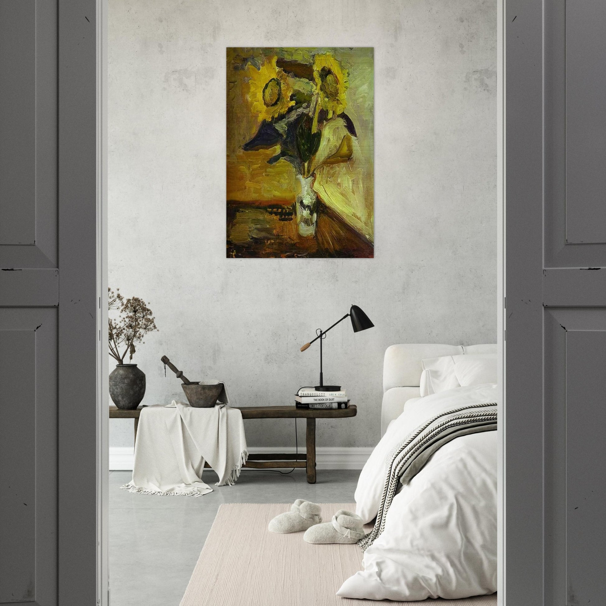 VASE OF SUNFLOWERS 1898 - Henri Matisse Brushed Aluminum Print - 70x100 cm / 28x40 inches | Henri Matisse Aluminum Print | Henri Matisse Prints