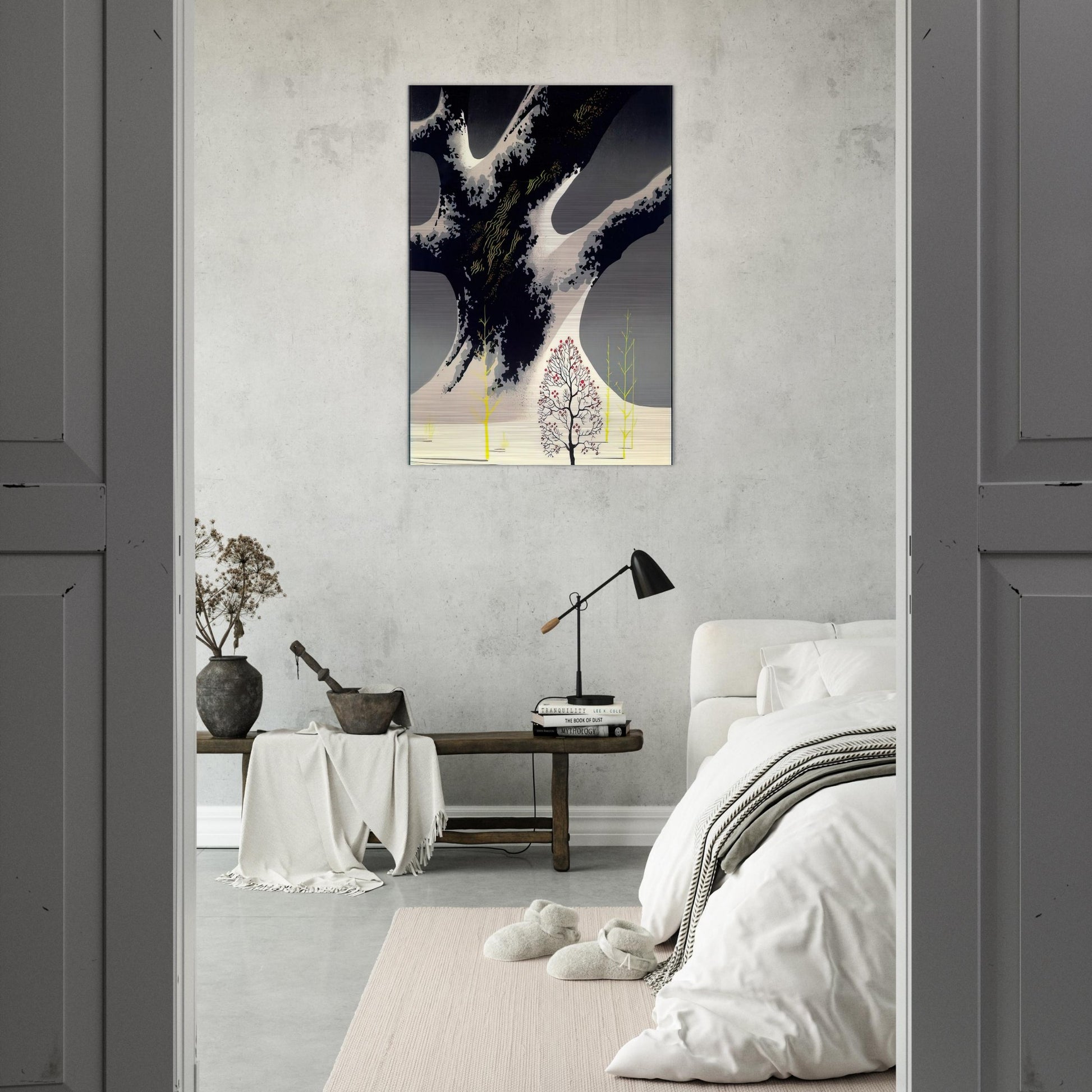 Winter Oak - Eyvind Earle Brushed Aluminum Print - 70x100 cm / 28x40 inches | Eyvind Earle Aluminum Print | Eyvind Earle Prints