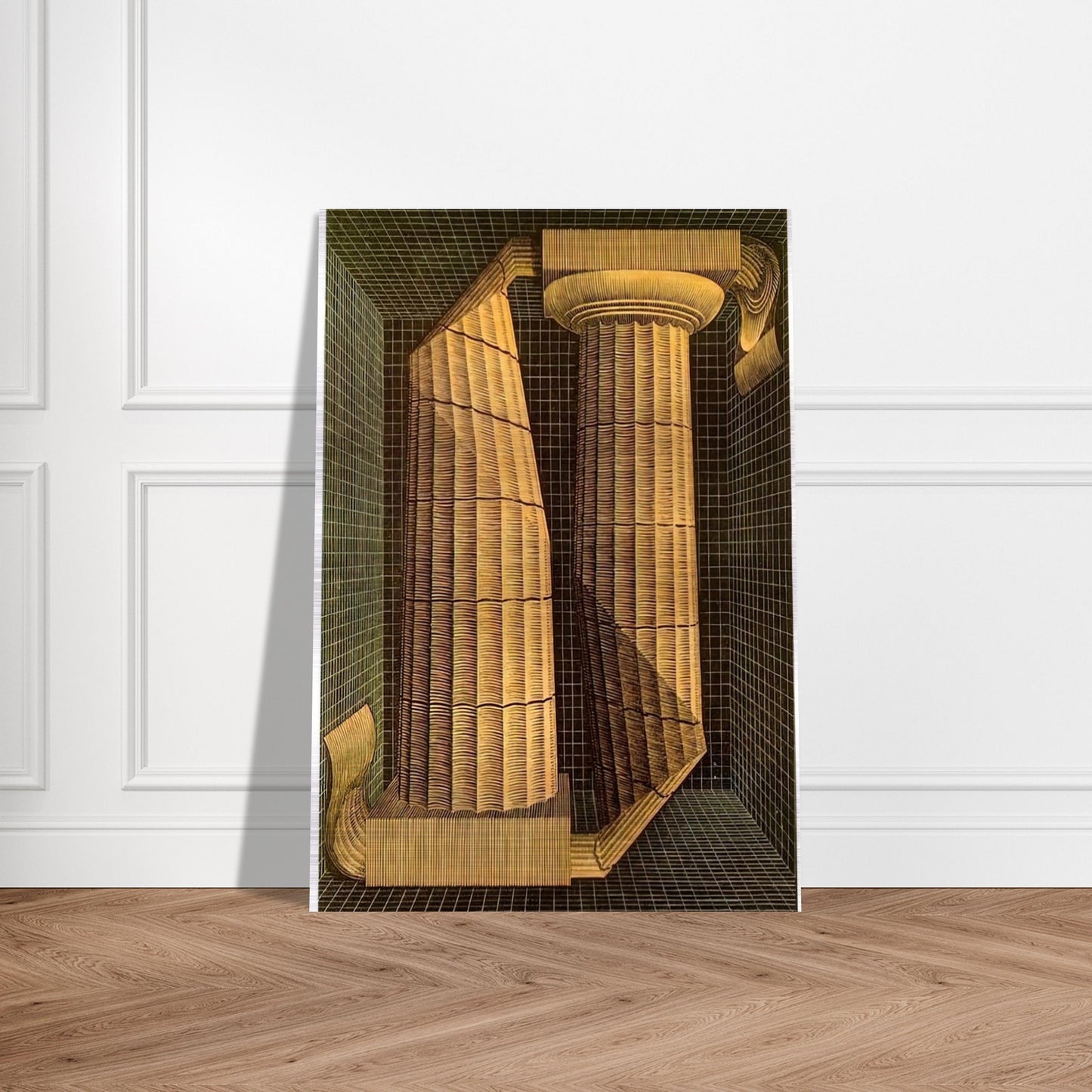 DORIC COLUMNS - MC Escher Brushed Aluminum Print - 70x100 cm / 28x40 inches | MC Escher Aluminum Print | MC Escher Prints