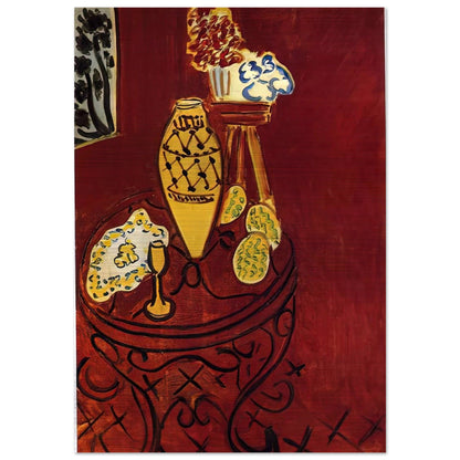 INTERIOR IN VENETIAN RED 1946 - Henri Matisse Brushed Aluminum Print - 70x100 cm / 28x40 inches | Henri Matisse Aluminum Print | Henri Matisse Prints