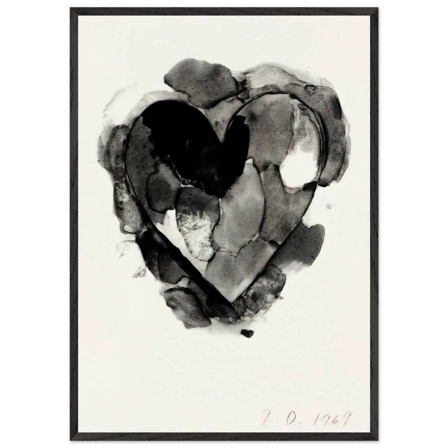 WELCOME HOME RARE BIRDS 1969 - Jim Dine 70x100 cm / 28x40 inches Framed Art Print – Black Wooden Frame