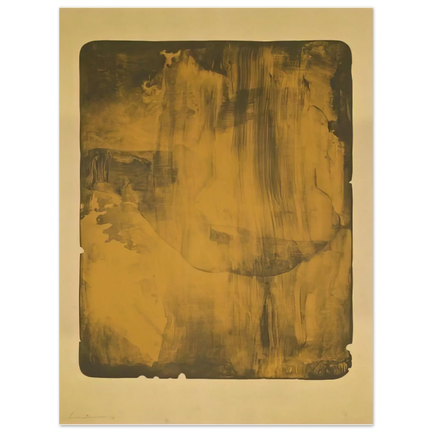 Helen Frankenthaler - Bronze Smoke - 1978 Wall art - 13x18 cm / 5x7 Inches - Premium Wooden Framed Poster With Fine Art Paper - Black frame