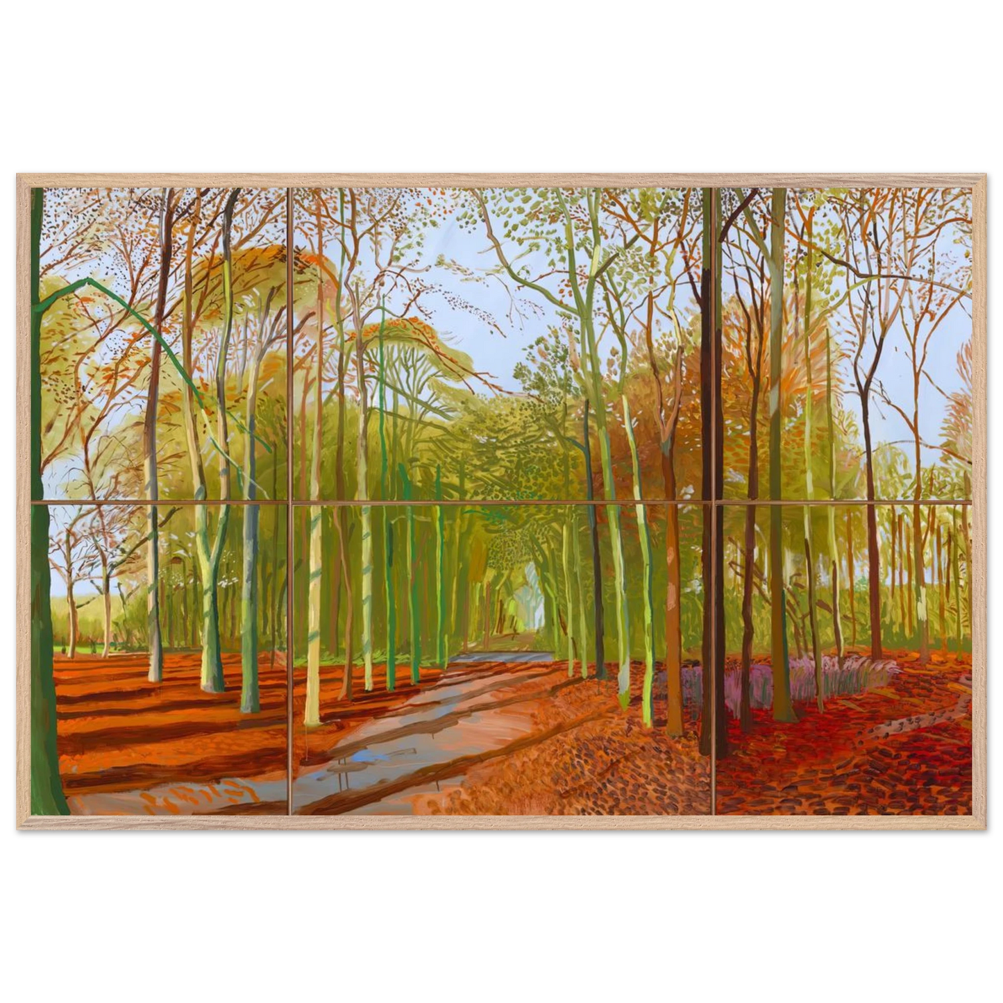 David Hockney - Woldgate Woods, 21, 23 & 29 November 2006 - A1 (59.4 x 84.1  cm) - Premium Wooden Framed Poster With Fine Art Paper-canvas - White frame