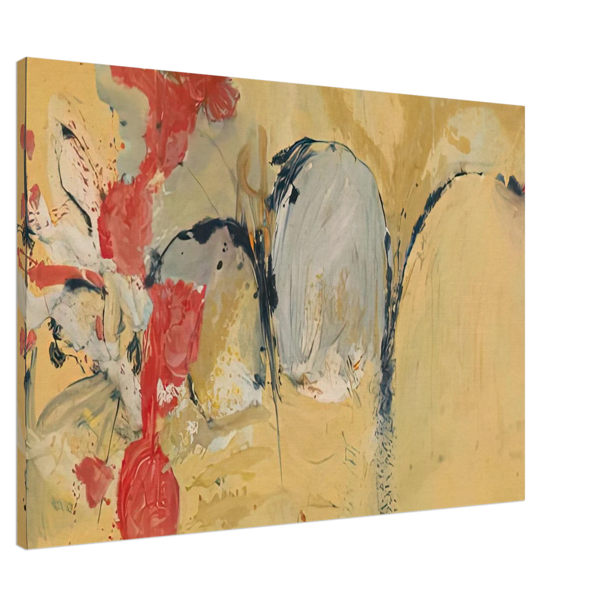 Helen Frankenthaler - Large Abstract Still Life, 1951- Wall Art - 30x40 cm / 12x16 inches - Premium Wooden Framed Poster With Fine Art Paper-canvas - Black frame