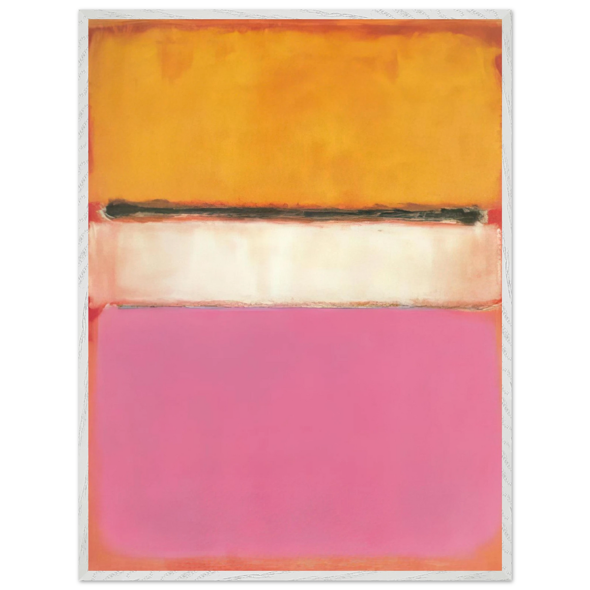 Mark Rothko - White Center Yellow, Pink and Lavender on Rose - 1950 Wall Art - 30x40 cm / 12x16 inches - Premium Wooden Framed Poster With Fine Art Paper-canvas - White frame