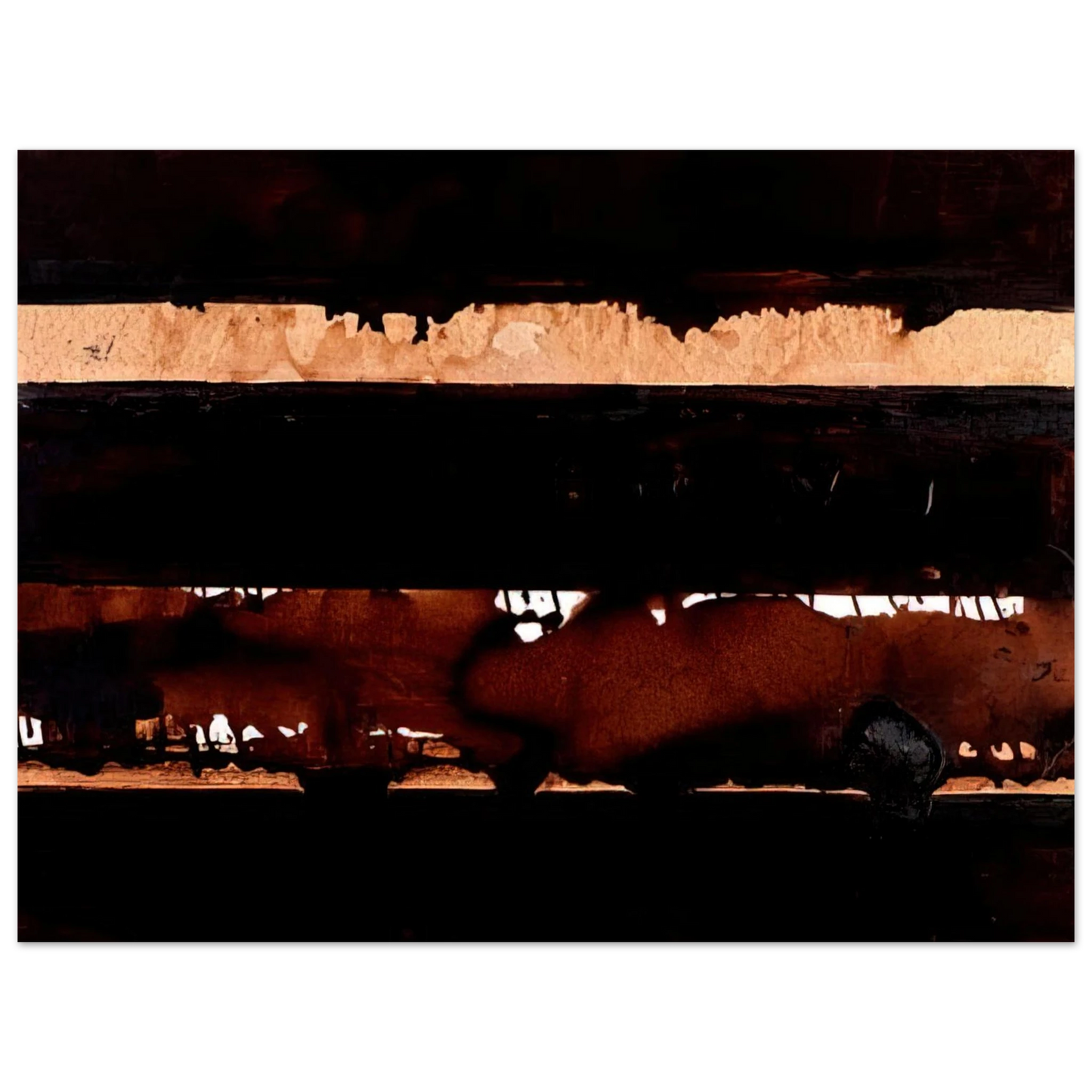 Pierre Soulages - B-Walnut Stain - 2004  75x100 cm / 30x40inches Fine Art Poster